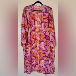 L.I.F.E. Beach Coverup Kimono Sz M